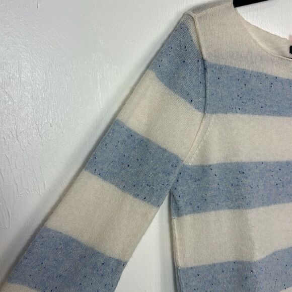 ATM Anthony Thomas Melillo Striped Cashmere Sweater In Periwinkle Combo Size L - Picture 3 of 10